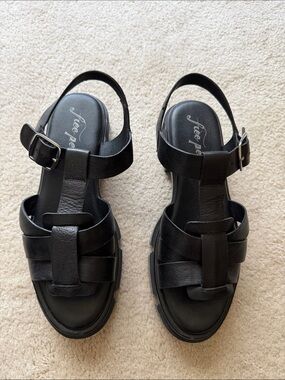 Free People Platform Black Sandal